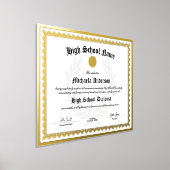 Impressions Dorure VRAI RÉplique FOIL Certificat d'études secondaires (Poser)