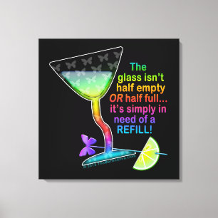 IMPRESSIONS SUR TOILE - ART COCKTAIL VERRE À MOITI