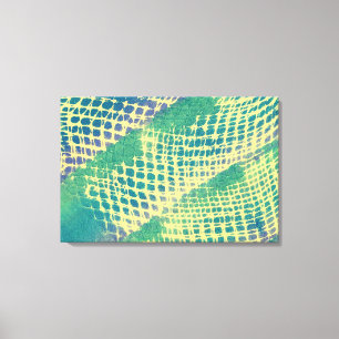 Impressions sur toile de motif abstrait bleu vert