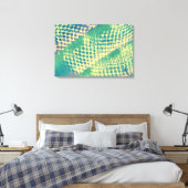 Impressions sur toile de motif abstrait bleu vert (Insitu(Chambre))
