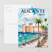 Imprimable Alicante Espagne Travel Carte postale A (Devant / Derrière)