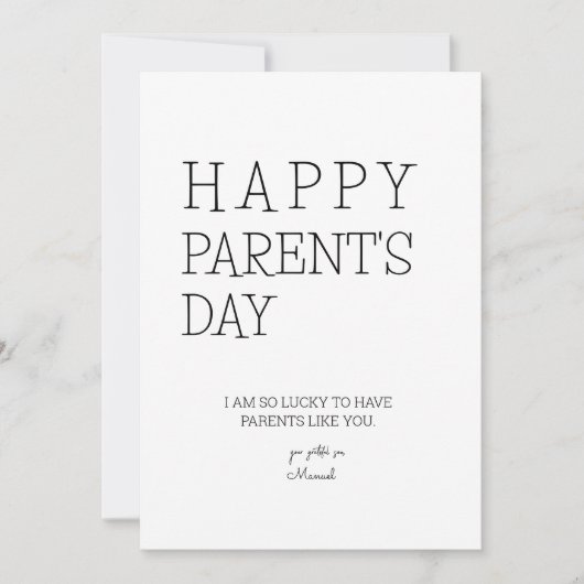 Imprimable Carte Jour des Parents Heureux (Devant)