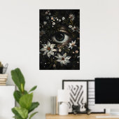 Imprimable de l'œil floral, Art mural gothique bot (Bureau à domicile)