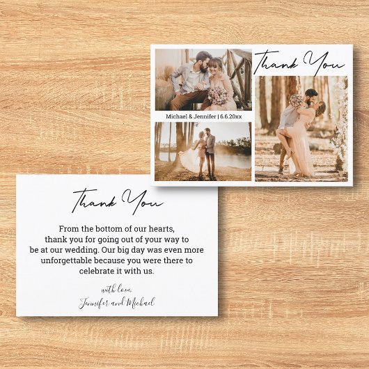 imprimable et numérique merci mariage carte photo