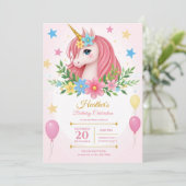 Imprimable licorne magique Invitations d'anniversa (Debout devant)