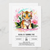 Imprimable Tiger Girl Anniversaire Invitation (Devant / Derrière)