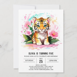 Imprimable Tiger Girl Anniversaire Invitation