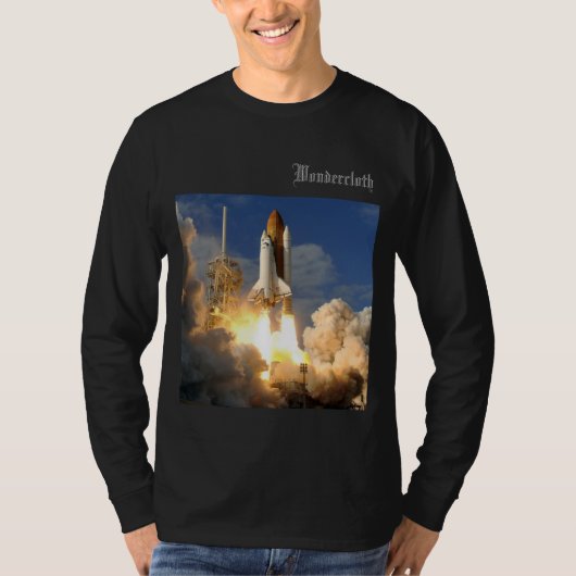 Imprimante double face Mens noir Nasa T-shirt (Devant)