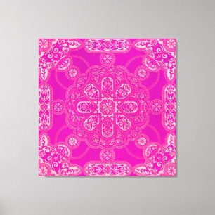 Imprimante en toile orange rose et violet - Unique