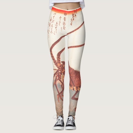 IMPRIMANTE JAPONAISE DE LOBSTER IMPRIMÉE Leggings (Devant)