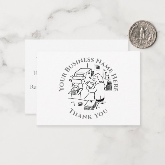 Imprimantes Carte de notes Merci (Devant/Arrière en situation)