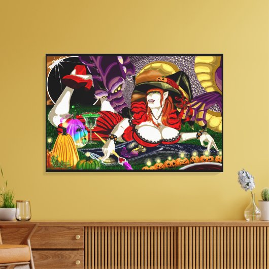 Imprimantes d'art en toile étirée Sorcière Trippy (Insitu(Salon))