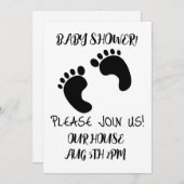 IMPRIMANTES DE PIED NOIR BABY SHOWER INVITATIONS D (Devant / Derrière)