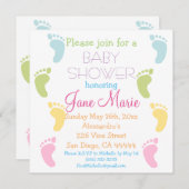 Imprimantes de pieds pour bébé Invitations de douc (Devant / Derrière)