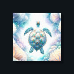 Imprimantes en toile d'art de la tortue marine mys<br><div class="desc">Plongez dans un univers sous-marin paisible avec cette envoûtante toile de tortue de mer, disponible exclusivement auprès de Do Tell A Belle. Embarquez pour un voyage visuel alors que la tortue de mer danse avec grâce parmi des botaniques sous-marins géants, peints dans des tons pastel apaisants de vert, turquoise, bleu,...</div>