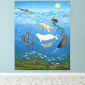 Imprimantes en toile de peinture de mythe inuit (Insitu (Plancher de Bois))