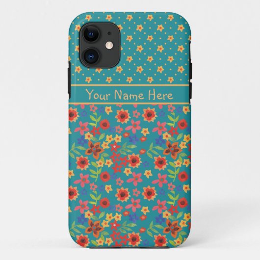 Imprimantes florales rétro sur iPhone 5 Coque pers (Dos)