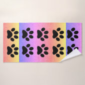 Imprimantes Paw Pink Glittery Multicolor Rose Or R (Serviette de bain)