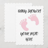 IMPRIMANTES PIEDS baby showers INVITATIONS DU SCRI (Devant / Derrière)