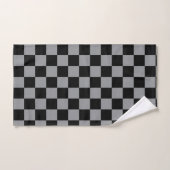 Imprimé à carreaux noir et gris (Serviette à main)