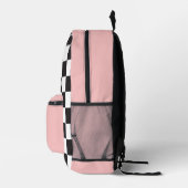 Imprimé à damiers sac à dos de l'école pour filles (Droite)