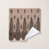 imprimé à maille florale noire (Gant de toilette)