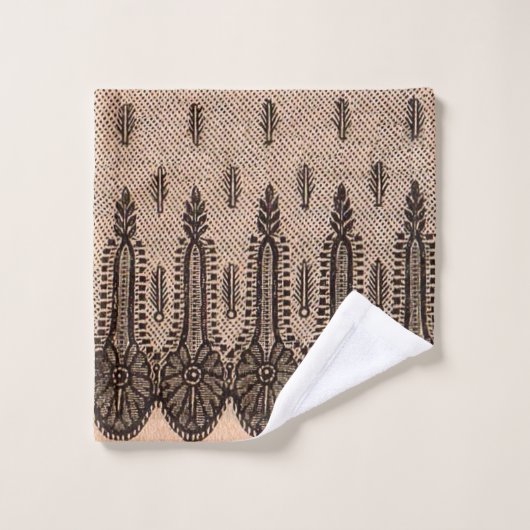 imprimé à maille florale noire (Gant de toilette)