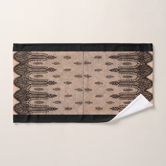 imprimé à maille florale noire (Serviette à main)