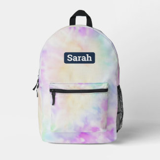 Imprimé Ajouter un nom Pastel Tie Dye sac à dos