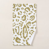 Imprimé animal à paillettes dorées guépard léopard (Serviette à main)