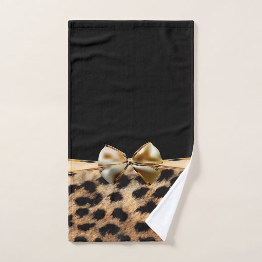 Imprimé animal noir et or léopard guépard (Serviette à main)