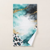 Imprimé animalier bohème sarcelle, agate dorée ble (Serviette à main)