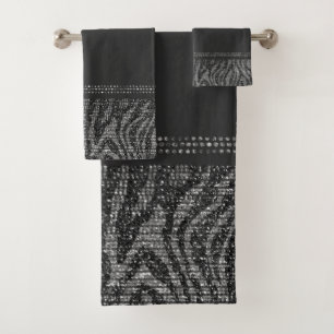 Imprimé animalier sauvage zèbre argent noir Exotiq