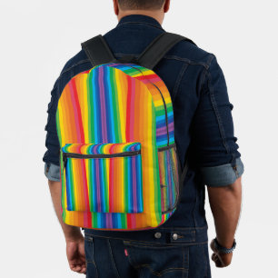 Imprimé Arcs-en-ciel rétro partout sur le sac à dos d'impr