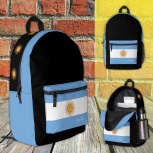 Imprimé Argentine, sac à dos noir, Argentine Drapeau /patr