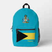 Imprimé Bahamas, sac à dos bleu, drapeau des Bahamas / pat (Recto)