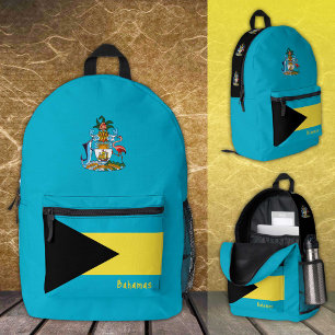 Imprimé Bahamas, sac à dos bleu, drapeau des Bahamas / pat