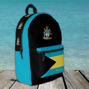 Imprimé Bahamas, sac à dos noir, Bahamas Drapeau / patriot