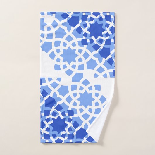 imprimé bleu carrelage marocain (Serviette à main)