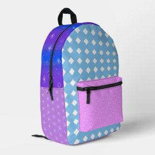 Imprimé Bleu rose motif sac à dos excentrique