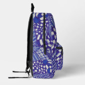 Imprimé Bleu violet Abstraite ligne Art Doodles sac à dos (Gauche)