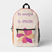 Imprimé Bohemian Happy Fleur sac à dos (Recto)