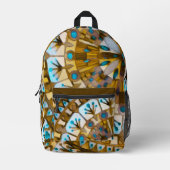 Imprimé Boho Mosaic Carrelage jaune miel - Sac à dos impri (Recto)