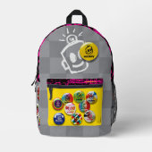 Imprimé BONJOUR sac à dos boutonné (Recto)