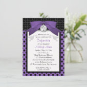IMPRIMÉ BOW Purple Premier Invitation de confirmat (Debout devant)