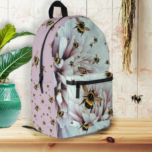 Imprimé Bumblebees Big Flowers sac à dos