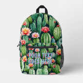Imprimé Cactus et sac à dos Succulent Texte personnalisé M (Recto)