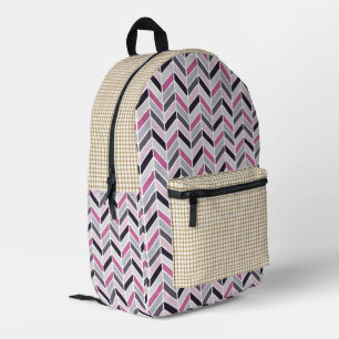 Imprimé Chevron et Check Motif Print Cut Sew sac à dos