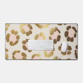 Imprimé chic léopard doré et rose pastel Animal (Clavier et souris)