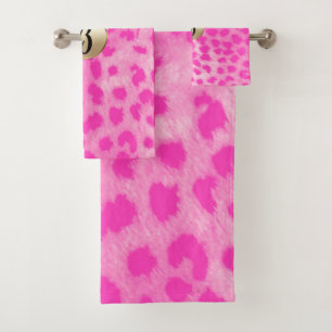 Imprimé chic monogramme léopard rose guépard